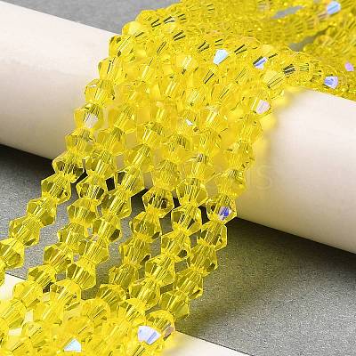 Transparent Electroplate Glass Beads Strands GLAA-F029-2mm-D21-1
