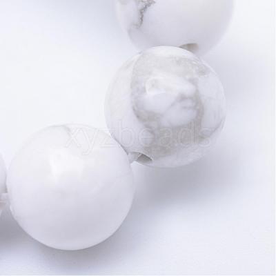 Round Natural Howlite Bead Strands G-R345-4mm-18-1