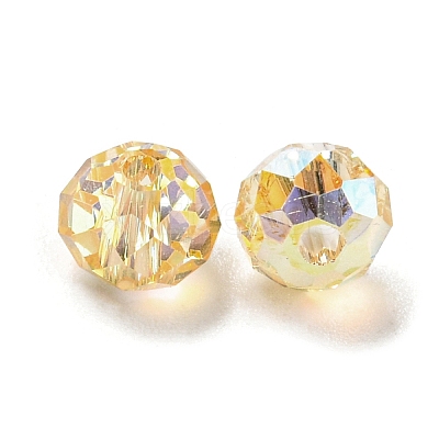 Transparent Electroplate Glass Beads GLAA-L046-02I-1