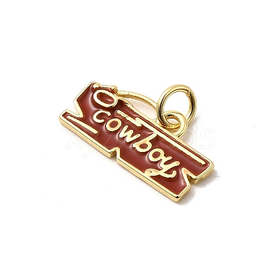 West Cowboy Brass Enamel Pendants KK-A268-04B-G-1