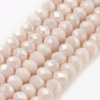 Electroplate Glass Beads Strands GLAA-K027-FR-B02-1