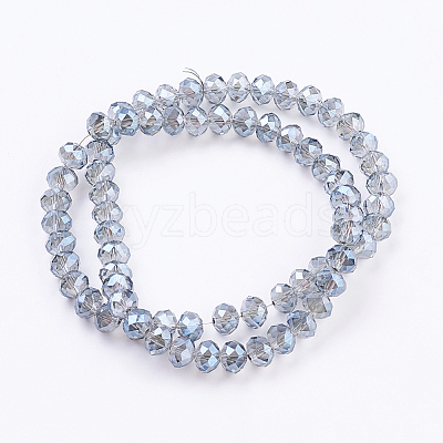 Faceted Rondelle Electroplate Glass Beads Strands for Bracelet Making X-EGLA-D020-10x8mm-59-1