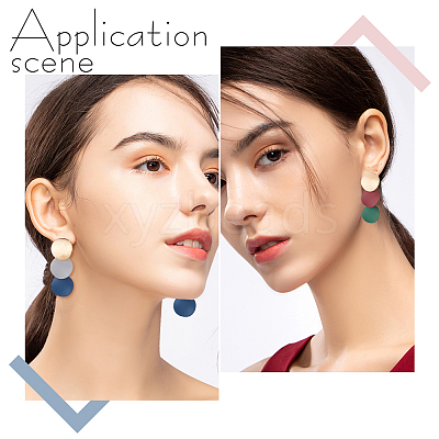 8 Pairs 8 Style Alloy Twist Flat Round & Donut Dangle Stud Earrings for Women EJEW-AN0001-74-1