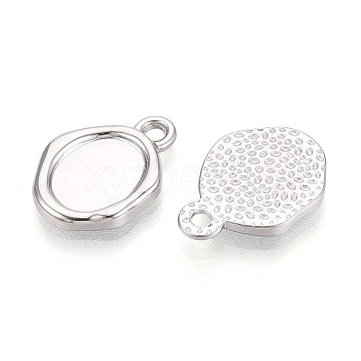 304 Stainless Steel Pendant Cabochon Settings STAS-T067-11P-1