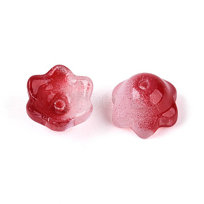 Transparent Two Tone Spray Painted Glass Bead Caps A-GLAA-Q089-002B-005-1
