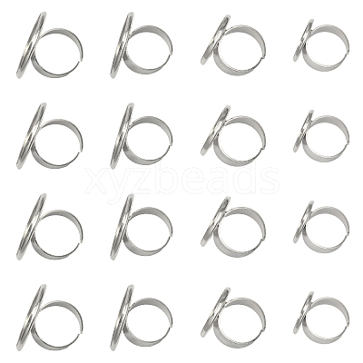16Pcs 4 Size Adjustable Brass Finger Rings Components KK-CA0002-22S-1
