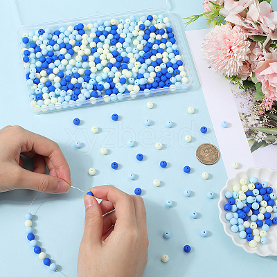 500Pcs Rubberized Style Imitated Silicone Acrylic Beads OACR-SP0001-33D-1