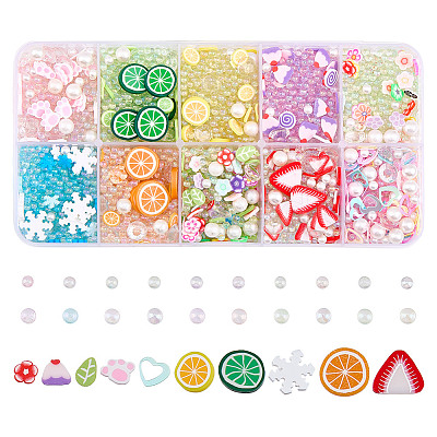 130G 10 Style Plastic Bubble Beads FIND-OC0004-04-1