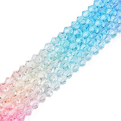 Gradient Color Baking Paint Glass Bead Strands X1-DGLA-A039-T4mm-A08-1