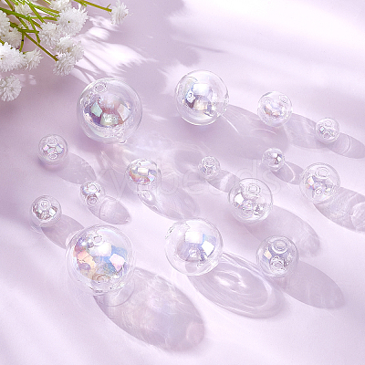 16Pcs 8 Style Handmade Two Holes Blown Glass Globe Beads FIND-PH0004-63-1