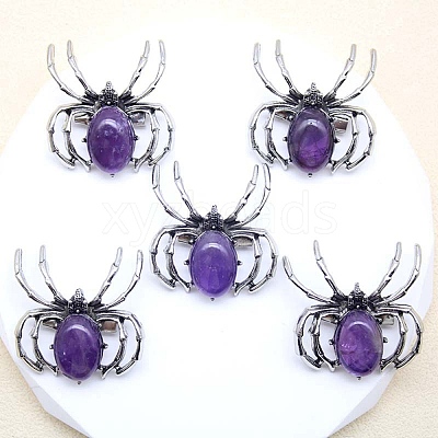 Natural Amethyst Brooch PW-WG35787-16-1