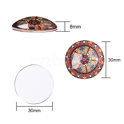 4Sets 4 Styles Glass Cabochons GGLA-SZ0001-22-1