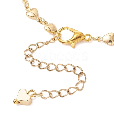 3Pcs Natural Morganite & Brass Beads Link Chain Bracelets for Women BJEW-JB12595-1
