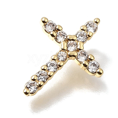 Brass Micro Pave Clear Cubic Zirconia Pendants CU-CBA9883-05C-G-1