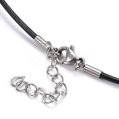 Round Leather Cord Necklaces Making X-MAK-I005-2mm-1