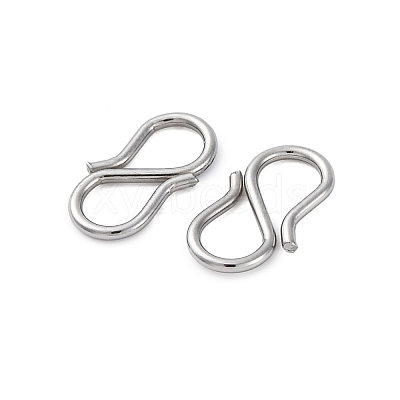 Non-Tarnish 304 Stainless Steel S-Hook Clasps STAS-R157-02P-1