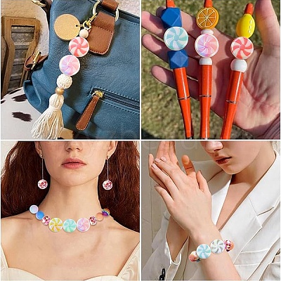 10Pcs UV Plating Opaque Acrylic Beads OACR-YW0002-21A-1