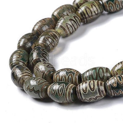 Tibetan Style dZi Beads Strands TDZI-E005-01H-1