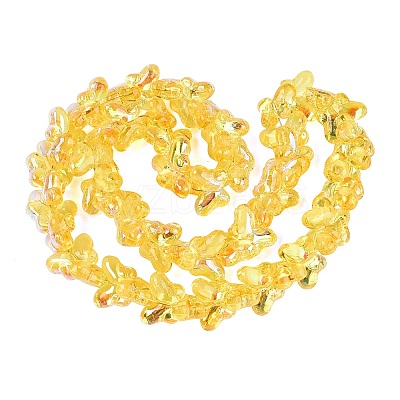 Baking Paint Electroplate Transparent Glass Beads Strands EGLA-Q136-03A-03-1