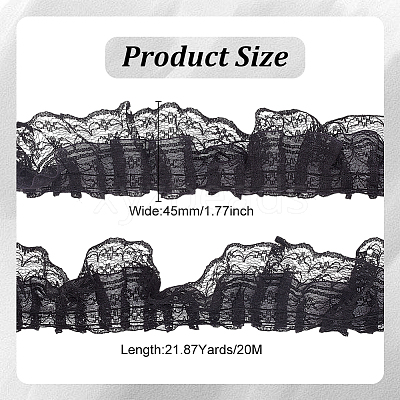 20M Polyester Pleated Lace Trim OCOR-HY0001-20B-1
