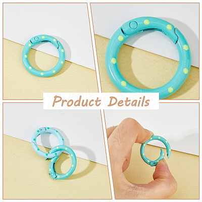 20Pcs 10 Colors Zinc Alloy Spring Gate Rings FIND-HY0002-97-1
