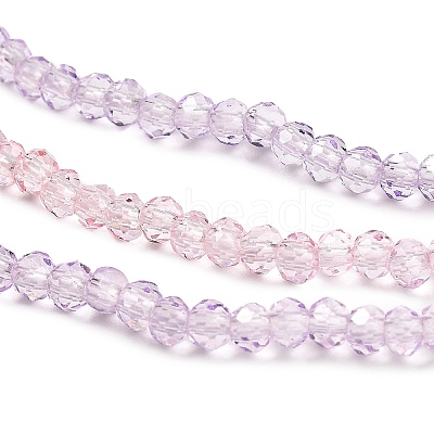 Transparent Painted Glass Beads Strands X-DGLA-A034-T1mm-A05-1