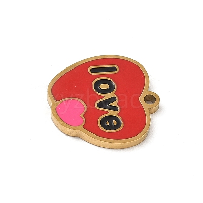 304 Stainless Steel Enamel Charms STAS-P388-19F-G-1