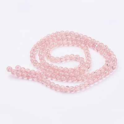 Spray Painted Crackle Glass Beads Strands CCG-Q001-6mm-03-1
