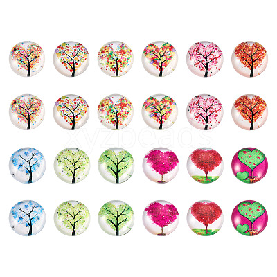 24Pcs 12 Style Glass Cabochon GLAA-TA0001-71-1