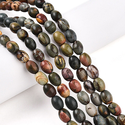 Natural Picasso Jasper/Polychrome Jasper Beads Strands G-N346-02B-05-1