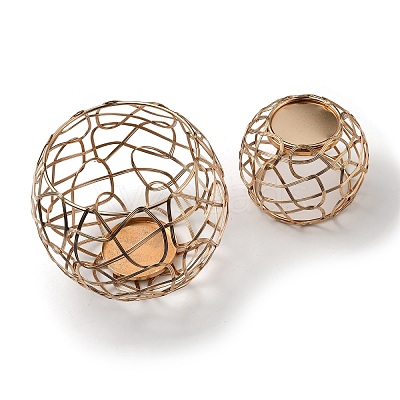 2Pcs 2 Styles Iron Candle Holder AJEW-GA0002-81-1
