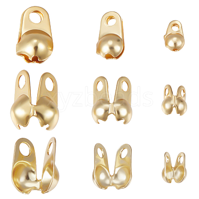 150Pcs 3 Size Brass Bead Tips KK-BBC0009-14-1