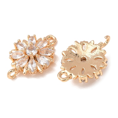 Brass Pave Clear Cubic Zirconia Connector Charms CU-CBAEC99-09G-1