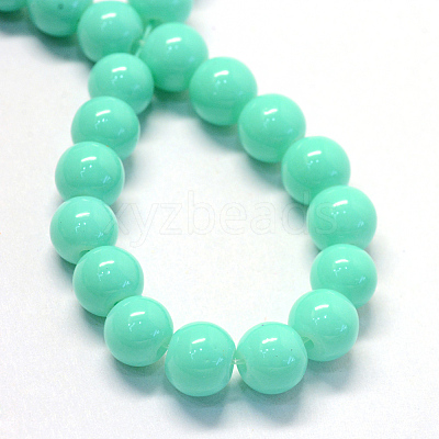 Baking Paint Glass Round Bead Strands DGLA-Q020-8mm-18-1
