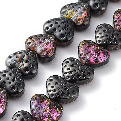 Electroplate Transparent Glass Beads Strands EGLA-R114-02A-HP03-1