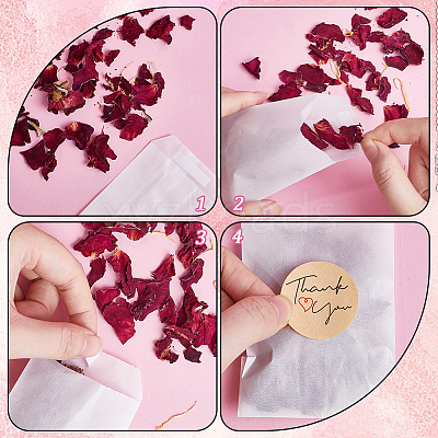 120Pcs Flat Translucent Glassine Waxed Paper Treat Bags Cookie Bags STIC-CP0001-11D-1