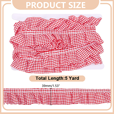5Yards Polyester Wrinkle Ribbons OCOR-HY0001-80C-1