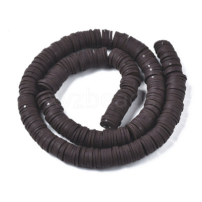 Flat Round Handmade Polymer Clay Beads CLAY-R067-10mm-38-1