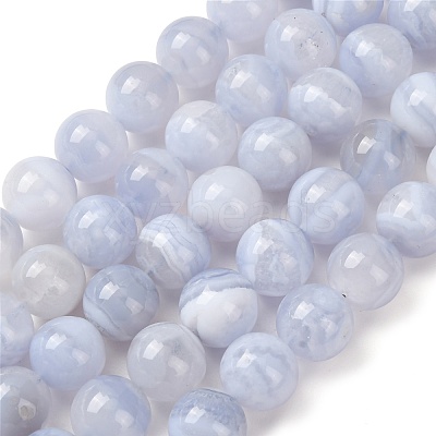 Natural Blue Lace Agate Beads Strands G-F222-30-12mm-01A-1