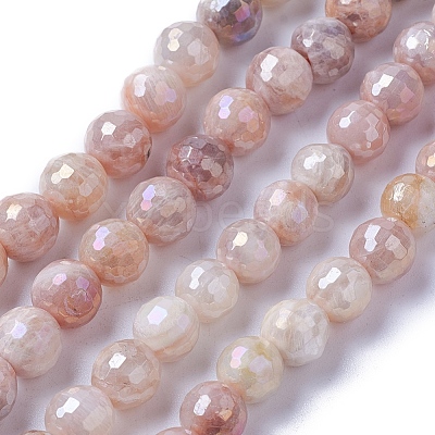 Electroplate Natural Sunstone Beads Strands G-F627-03-C01-1