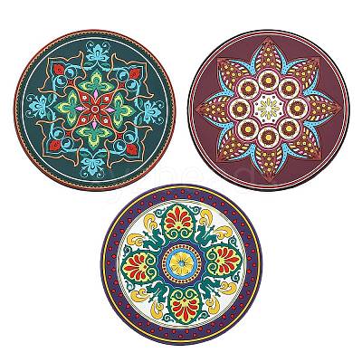 3 Pcs 3 Styles Creative Ethnic Style Silicone Coasters ST-CJ0008-11-1