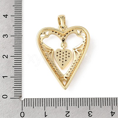 Valentine's Day Brass Micro Pave Clear Cubic Zirconia Pendants KK-E799-01C-G-1