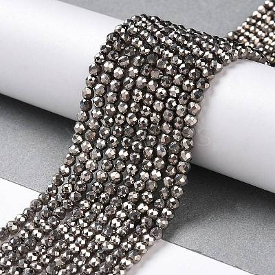 Electroplate Glass Beads Strands GLAA-H021-01B-FP12-1