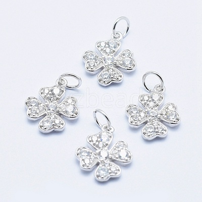 Brass Micro Pave Cubic Zirconia Charms RB-I078-65P-NR-1