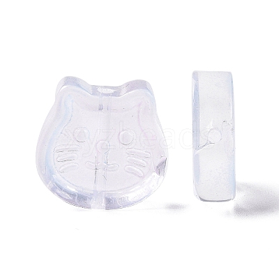 Transparent Spray Painted Glass Beads GLAA-I050-13J-1