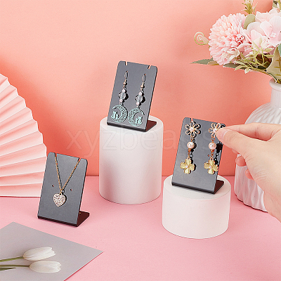 Acrylic Slant Back Earring Display Stands EDIS-WH0012-42A-1
