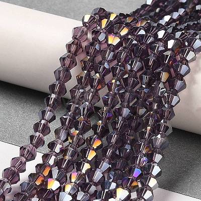 Transparent Electroplate Glass Beads Strands EGLA-A039-T3mm-B04-1