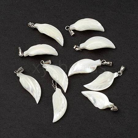 Natural Trochid Shell/Trochus Shell Pendants SSHEL-M021-09-1