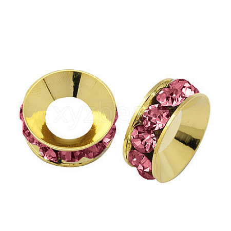 Brass Rhinestone Spacer Beads RB-A020-9mm-23G-1