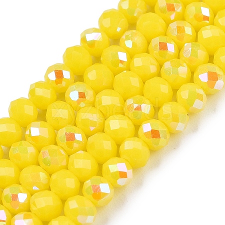 Electroplate Opaque Solid Color Glass Beads Strands EGLA-A044-P3mm-L04-1